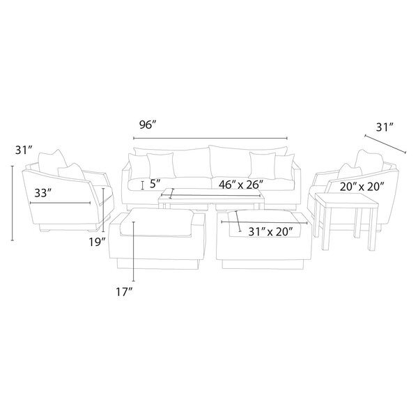 Castelli 7 - Person Seating Group with Cushions