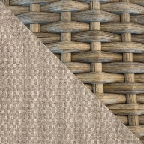 Sunbrella Spectrum Sand with Beige Wicker