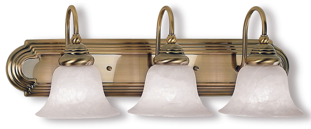 LIVEX Lighting 1003-01 Belmont Bath Light in Antique Brass (3 Light)