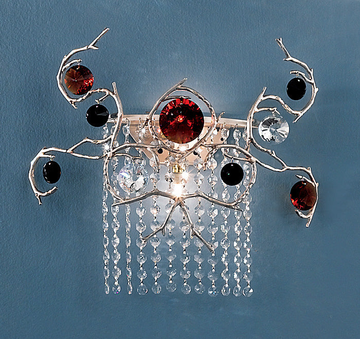 Classic Lighting 10032 SF BAT Foresta Colorita Crystal Wall Sconce in Silver Frost (Imported from Portugal)
