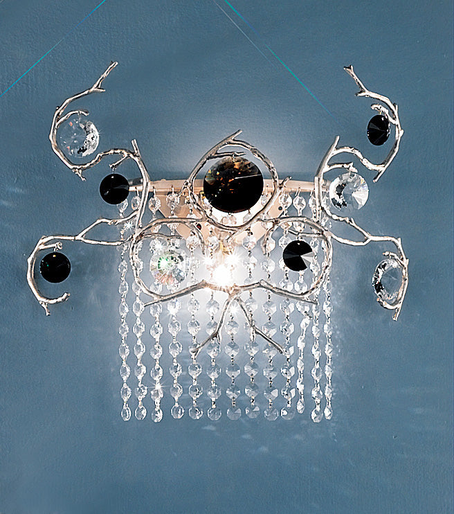 Classic Lighting 10032 SF BS Foresta Colorita Crystal Wall Sconce in Silver Frost (Imported from Portugal)