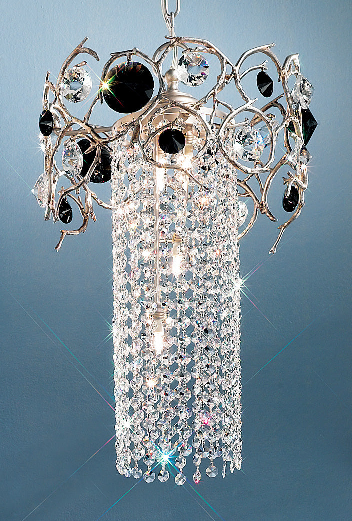 Classic Lighting 10033 SF BAT Foresta Colorita Crystal Mini Chandelier in Silver Frost (Imported from Portugal)