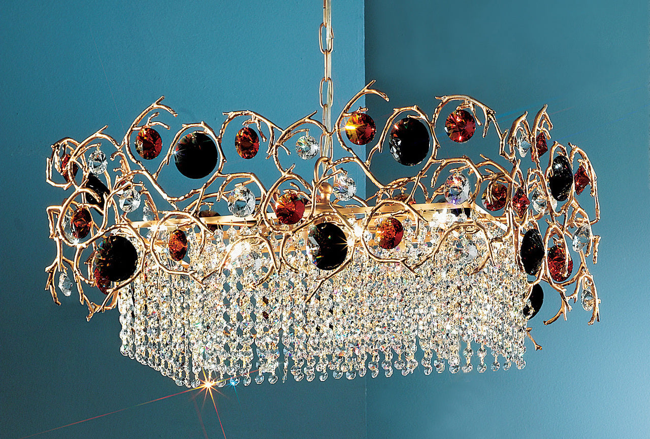 Classic Lighting 10038 NBZ SA Foresta Colorita Crystal Chandelier in Natural Bronze (Imported from Portugal)