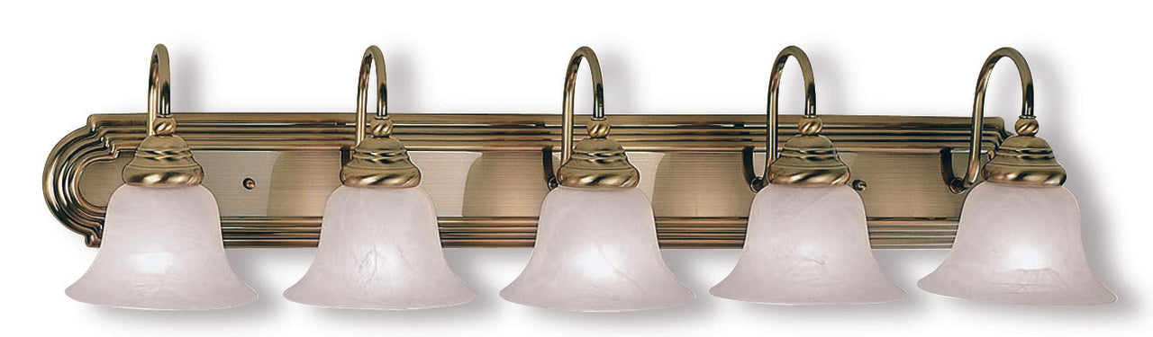 LIVEX Lighting 1005-01 Belmont Bath Light in Antique Brass (5 Light)