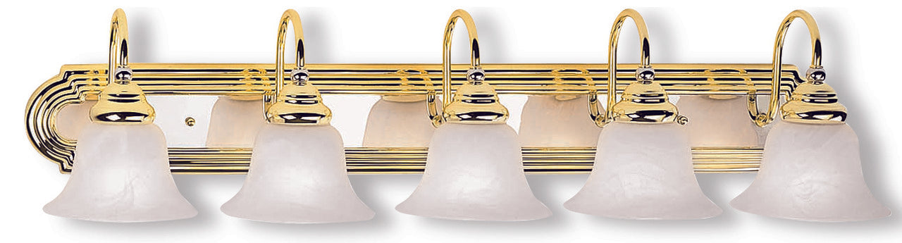 LIVEX Lighting 1005-25 Belmont Bath Light in Polished Brass & Polished Chrome (5 Light)