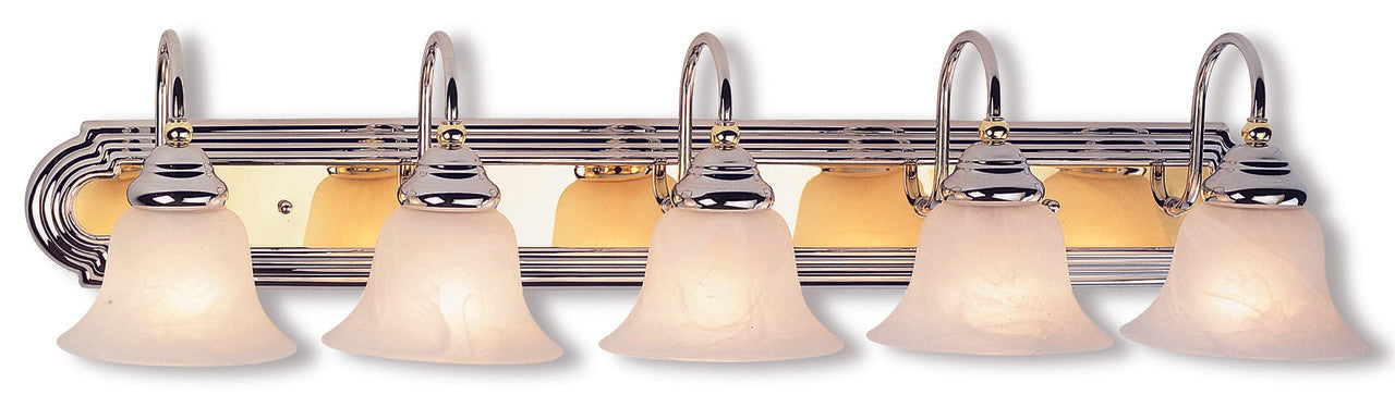 LIVEX Lighting 1005-52 Belmont Bath Light in Polished Chrome & Polished Brass (5 Light)