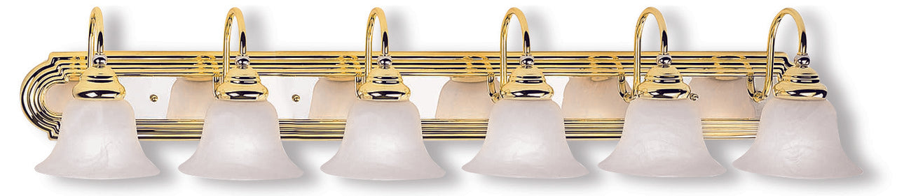 LIVEX Lighting 1006-25 Belmont Bath Light in Polished Brass & Polished Chrome (6 Light)