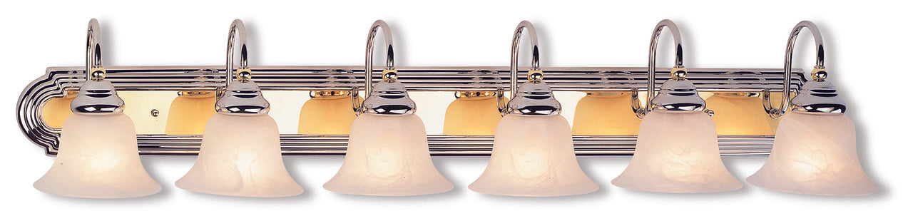 LIVEX Lighting 1006-52 Belmont Bath Light in Polished Chrome & Polished Brass (6 Light)
