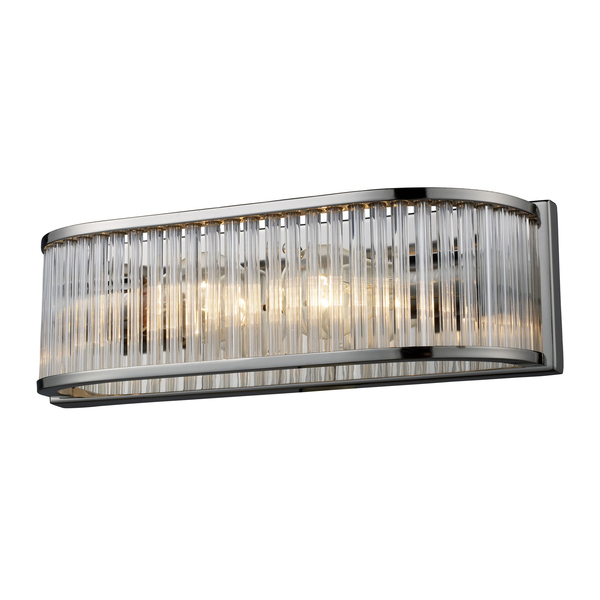 ELK Lighting 10126/2 Braxton 2-Light Vanity Sconce in Polished Nickel with Ribbed Glass