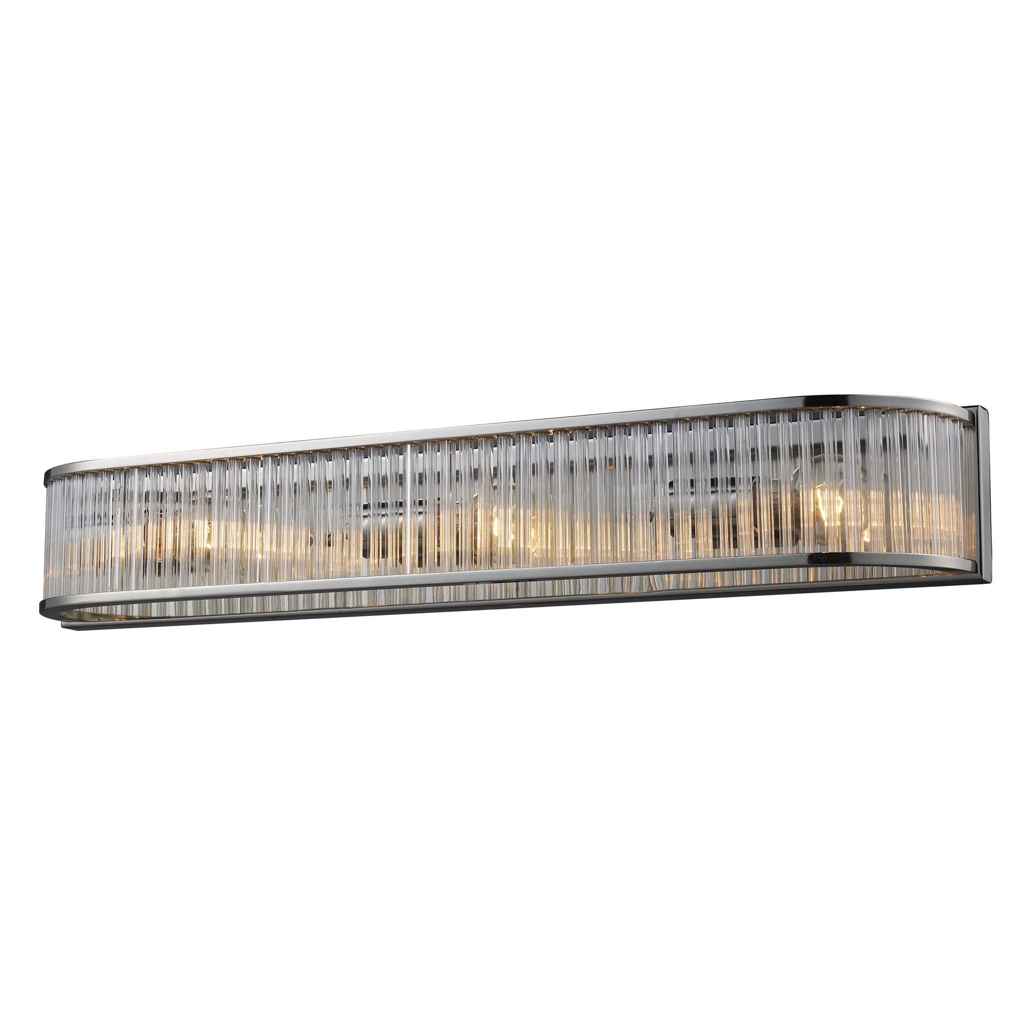 ELK Lighting 10127/3 Braxton 3-Light Vanity Sconce in Polished Nickel with Ribbed Glass