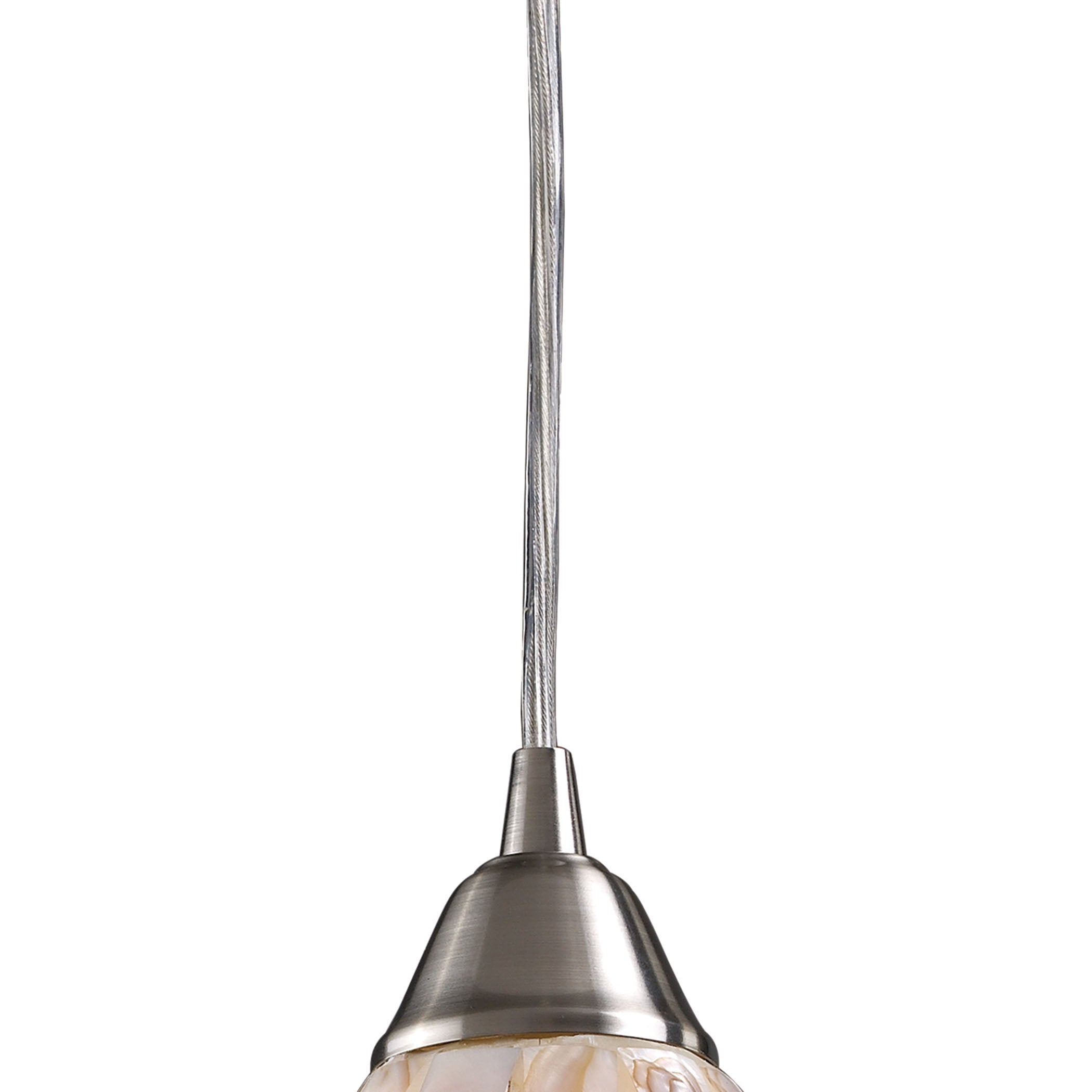 ELK Lighting 10141/1 Capri 1-Light Mini Pendant in Satin Nickel with Capiz Shell Glass