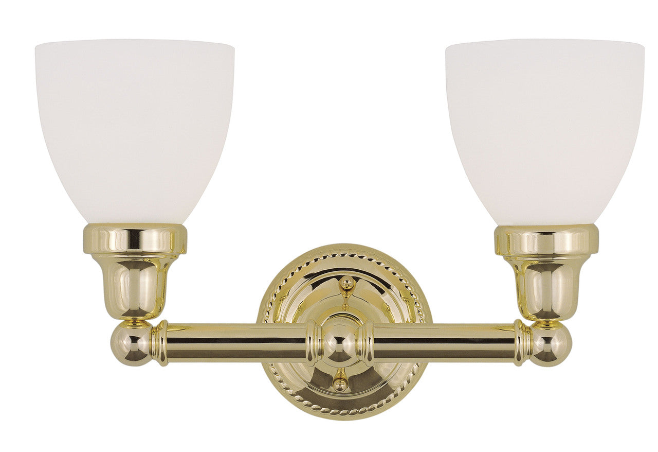 LIVEX Lighting 1022-02 Classic Bath Light in Polished Brass (2 Light)