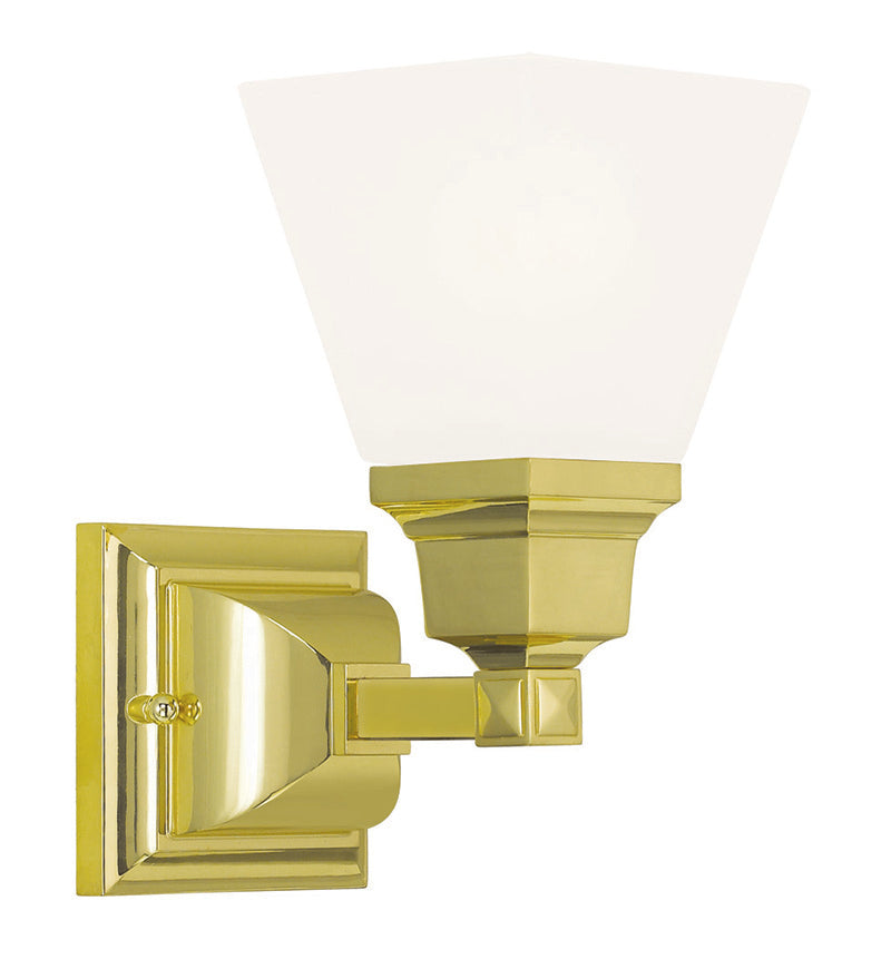 LIVEX Lighting 1031-02 Mission Bath Light in Polished Brass (1 Light)