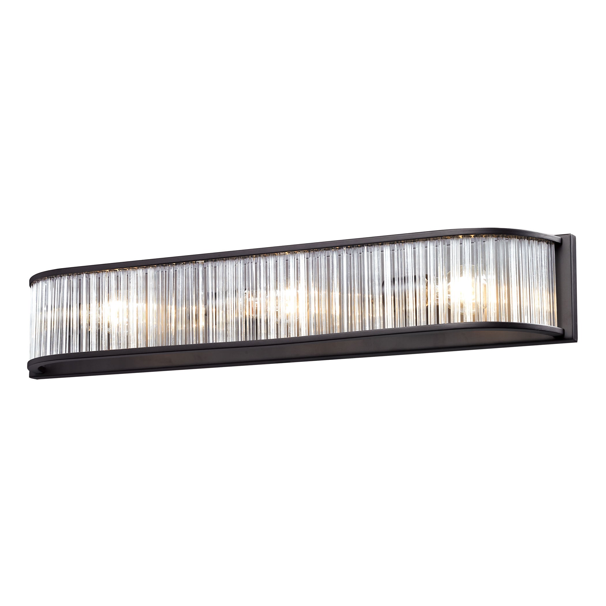 ELK Lighting 10327/3 Braxton 3-Light Vanity Sconce in Aged Bronze with White Etched Glass