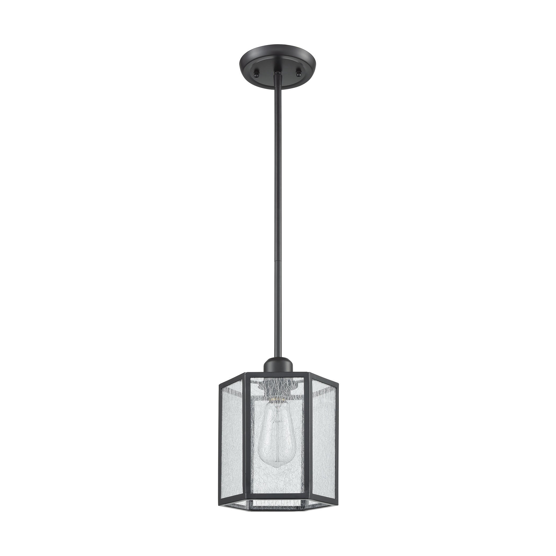 ELK Lighting 10353/1 Spencer 1-Light Mini Pendant in Oil Rubbed Bronze with Translucent Organza PVC Shade