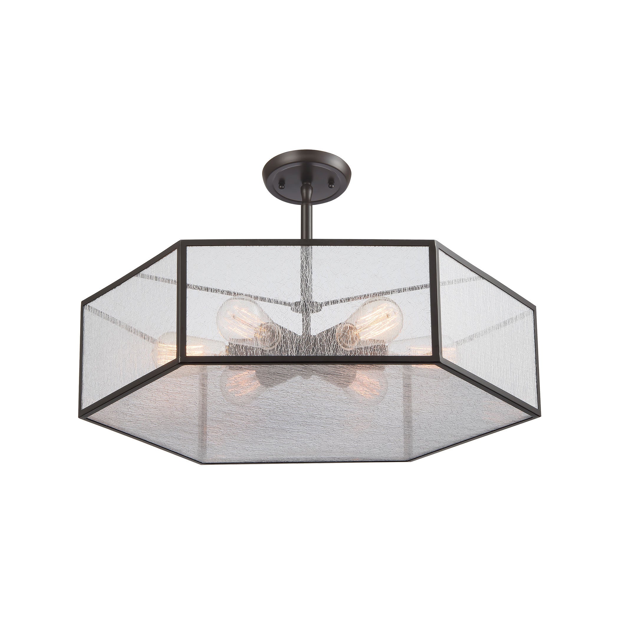 ELK Lighting 10355/6 Spencer 6-Light Chandelier in Oil Rubbed Bronze with Translucent Organza PVC Shade