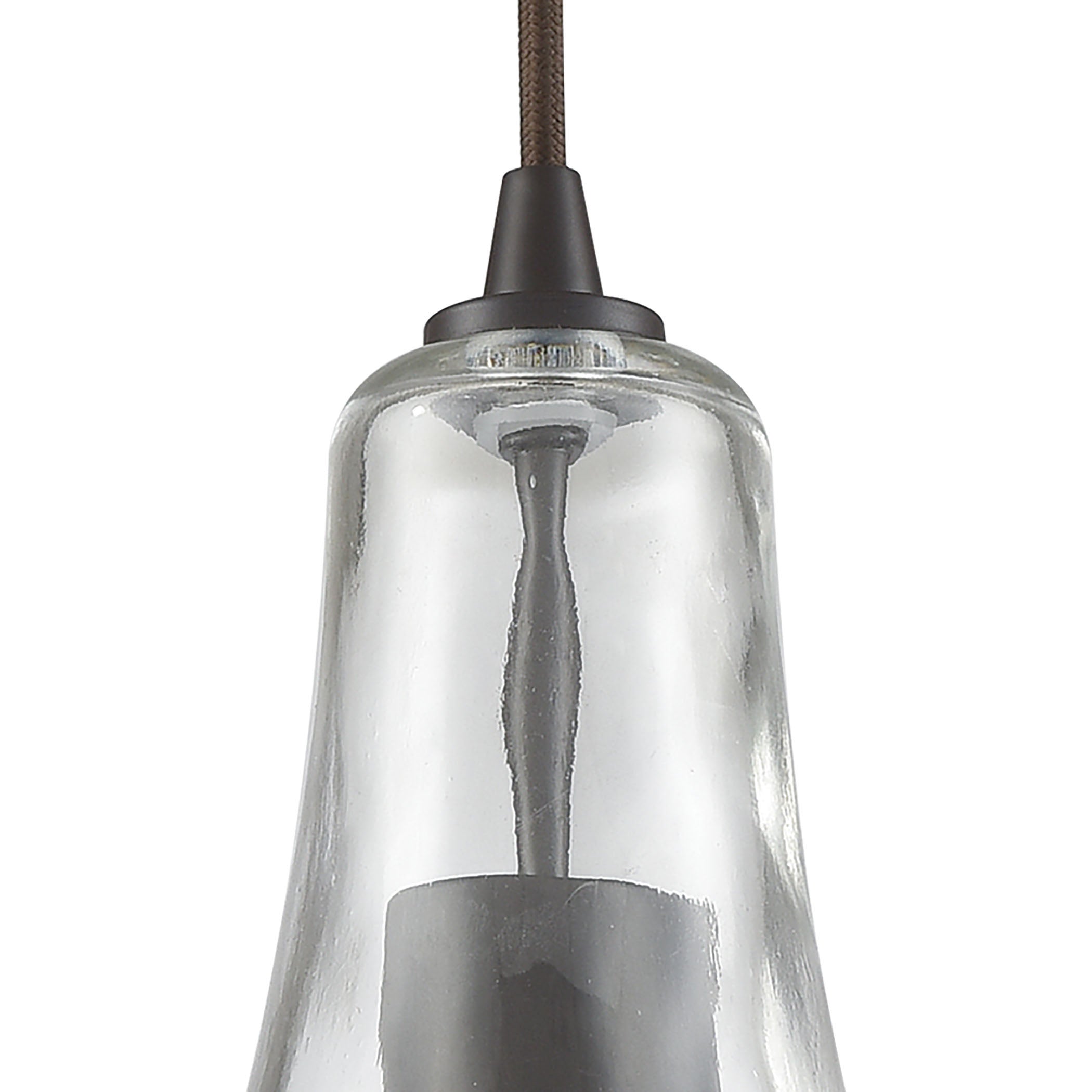 ELK Lighting 10446/1 Hand Formed Glass 1-Light Mini Pendant in Oiled Bronze with Clear Hand-formed Glass