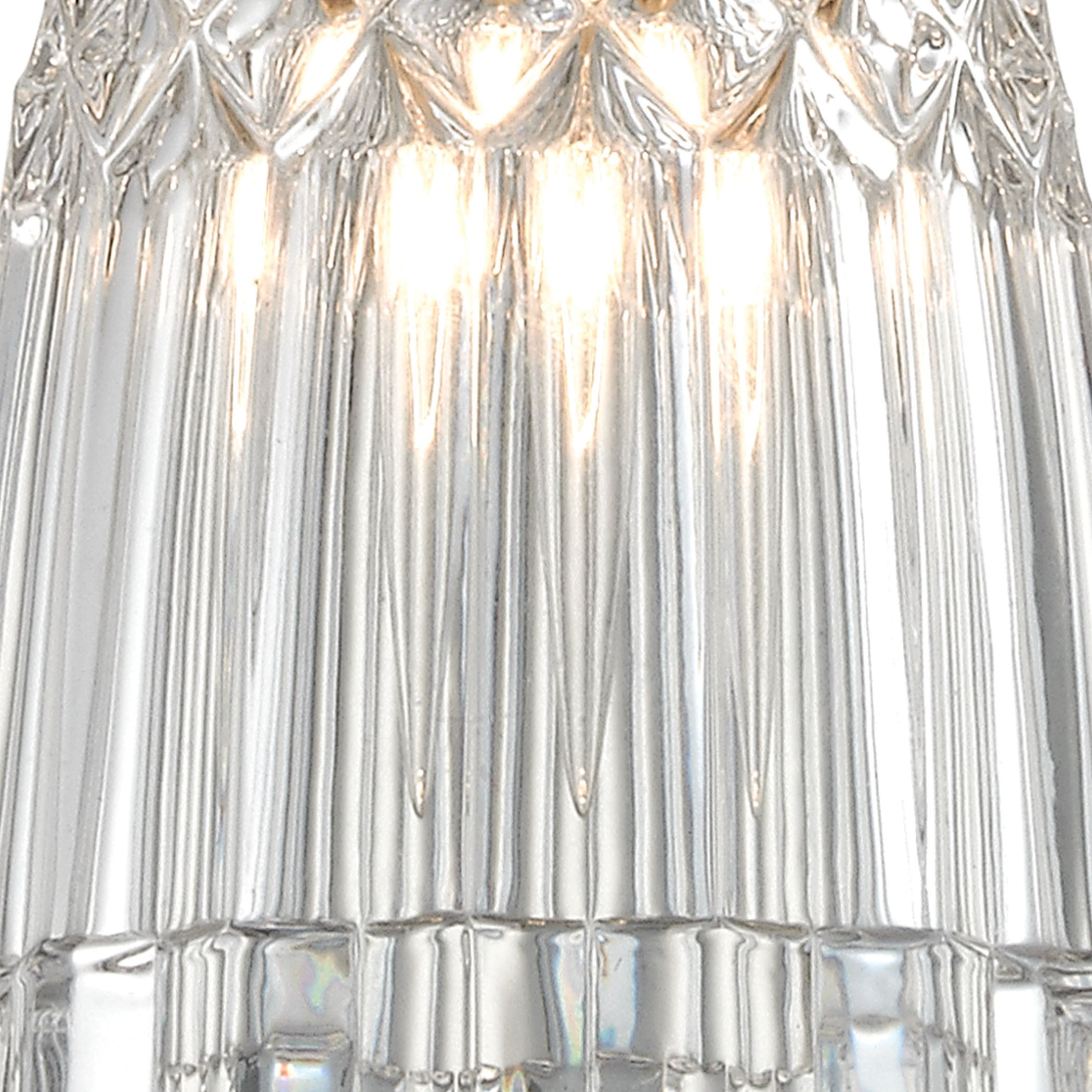 ELK Lighting 10458/1 Kersey 1-Light Mini Pendant in Satin Nickel with Clear Crystal
