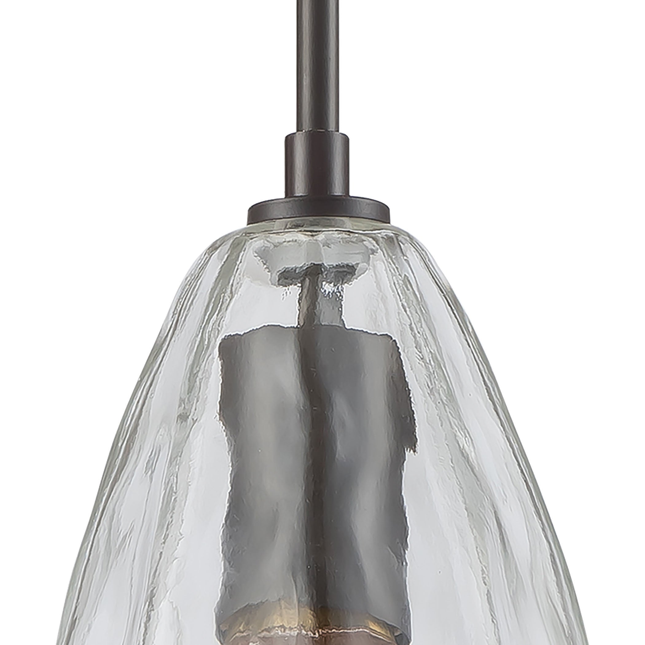 ELK Lighting 10459/1 Hand Formed Glass 1-Light Mini Pendant in Oiled Bronze with Clear Hand-formed Glass