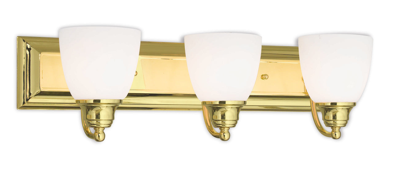 LIVEX Lighting 10503-02 Springfield Bath Light in Polished Brass (3 Light)