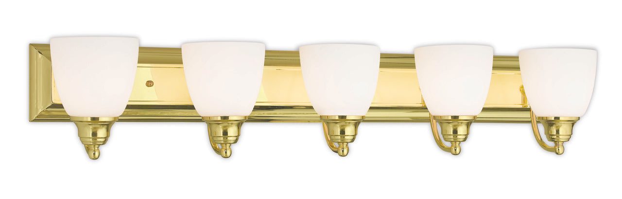 LIVEX Lighting 10505-02 Springfield Bath Light in Polished Brass (5 Light)