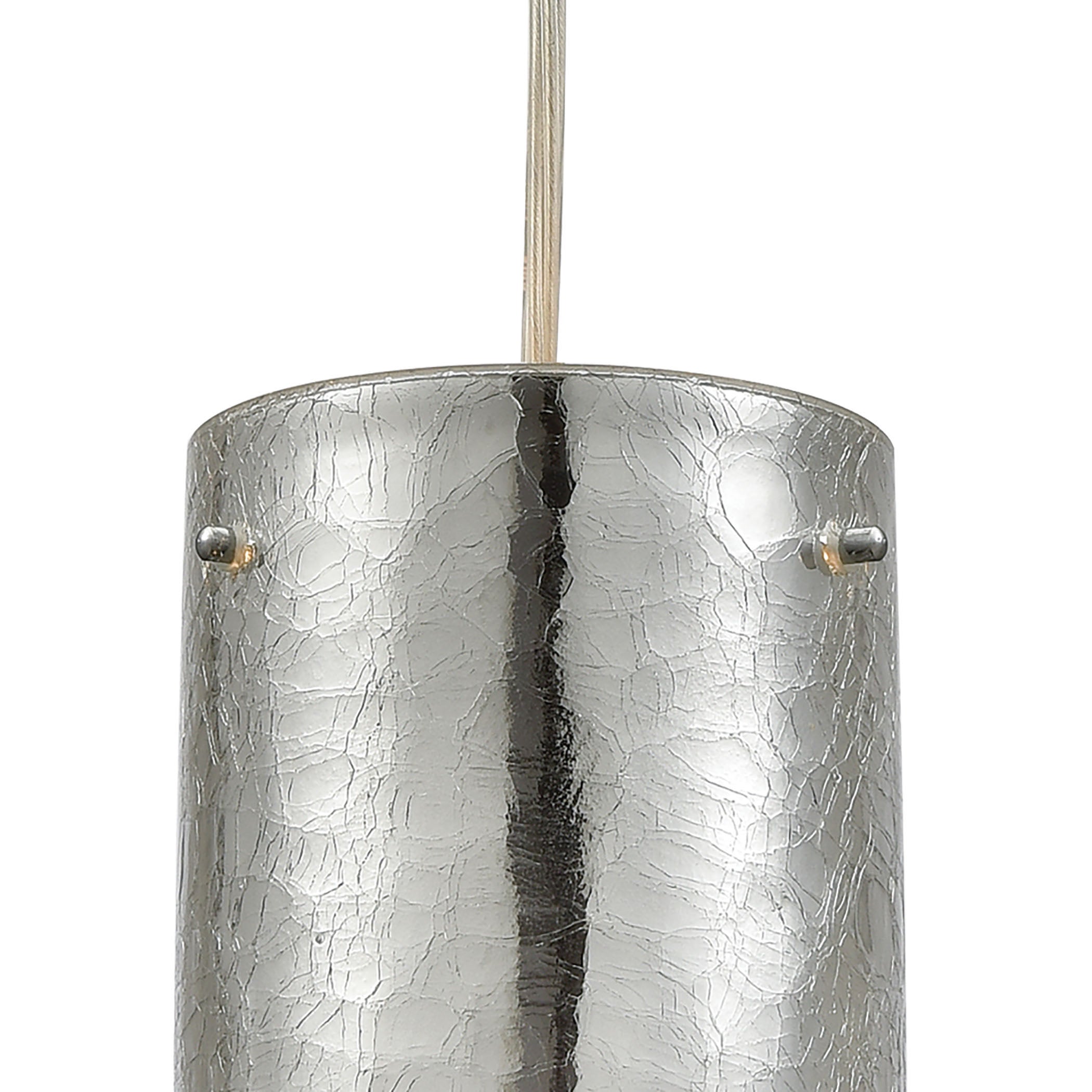 ELK Lighting 10570/1 Tallula 1-Light Mini Pendant in Chrome with Chrome-plated and Clear Crackle Glass