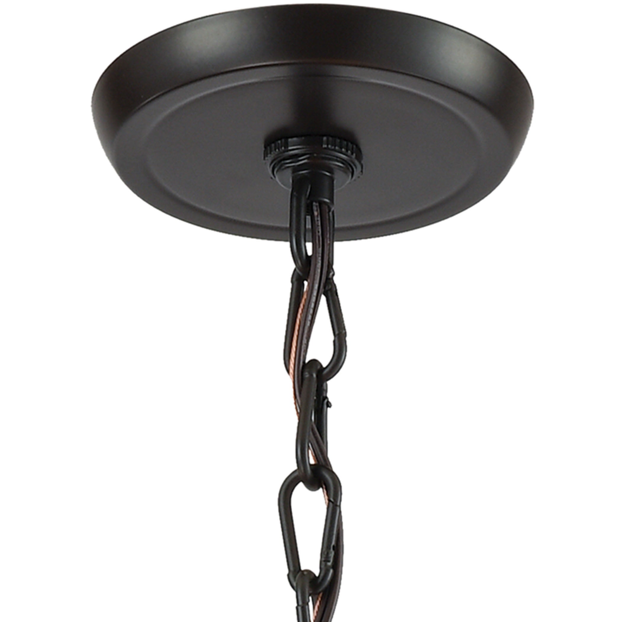 ELK Lighting 10711/3 Weaverton 3-Light Chandelier in Oiled Bronze with Natural Rope-wrapped Shade