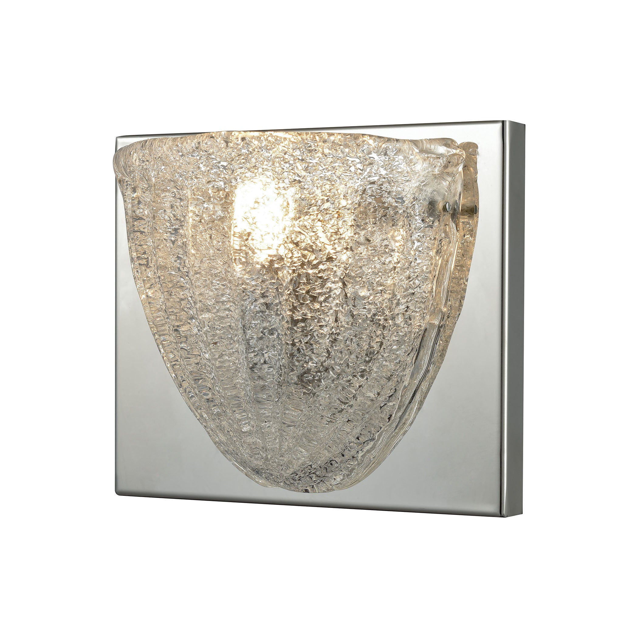 ELK Lighting 10725/1 Verannis 1-Light Vanity Sconce in Polished Chrome with Hand-formed Clear Sugar Glass