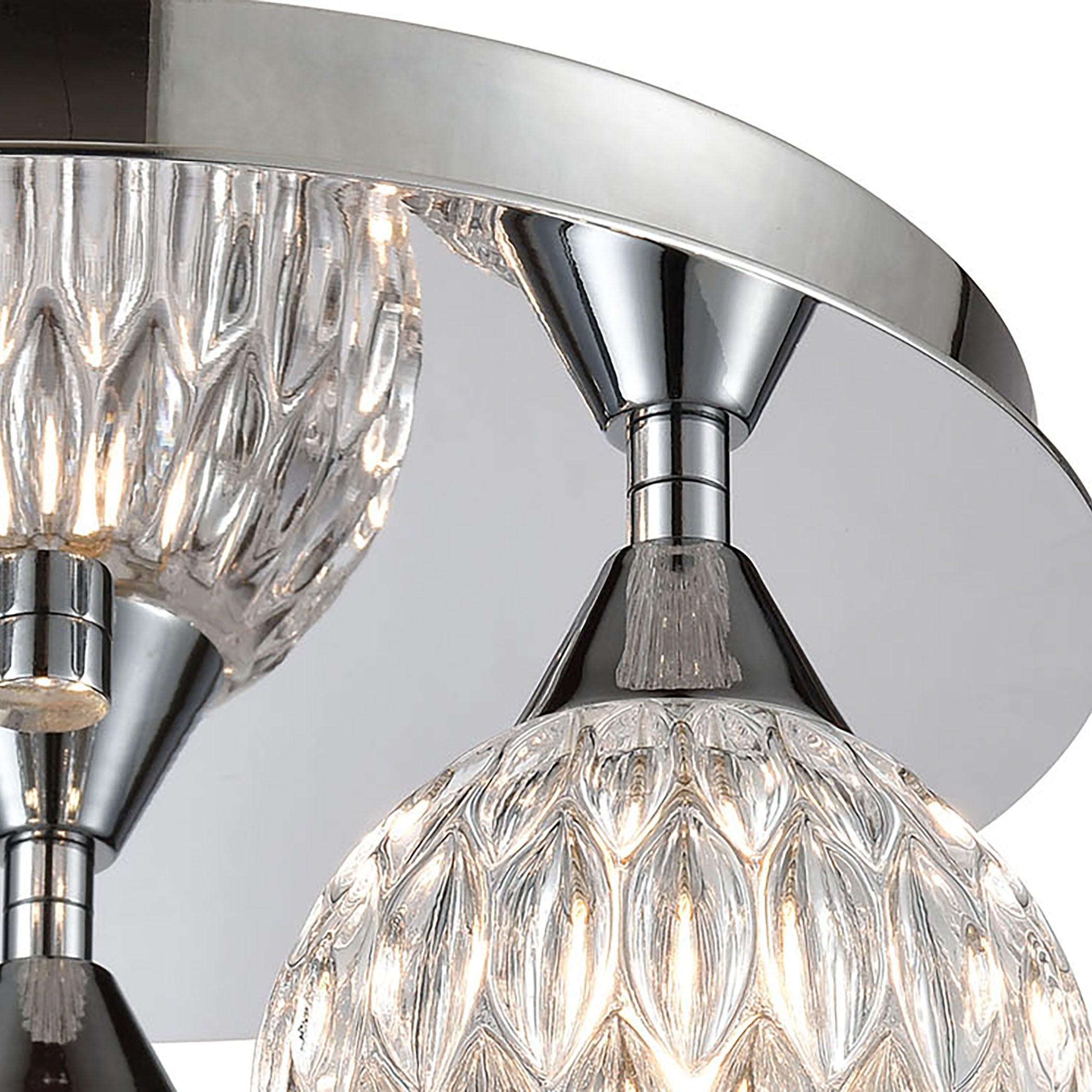 ELK Lighting 10823/3 Kersey 3-Light Semi Flush Mount in Polished Chrome with Clear Crystal