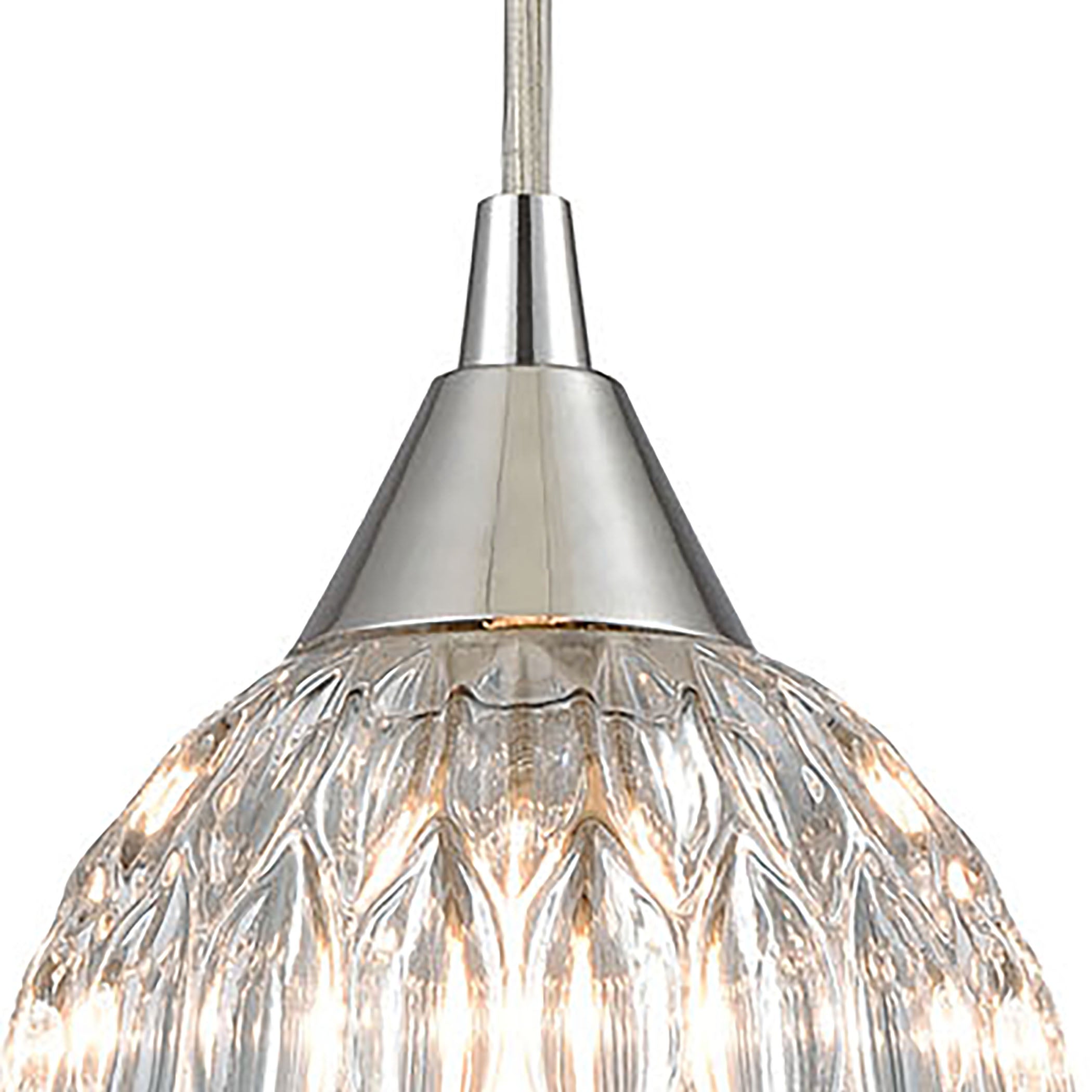 ELK Lighting 10824/1 Kersey 1-Light Mini Pendant in Polished Chrome with Clear Crystal