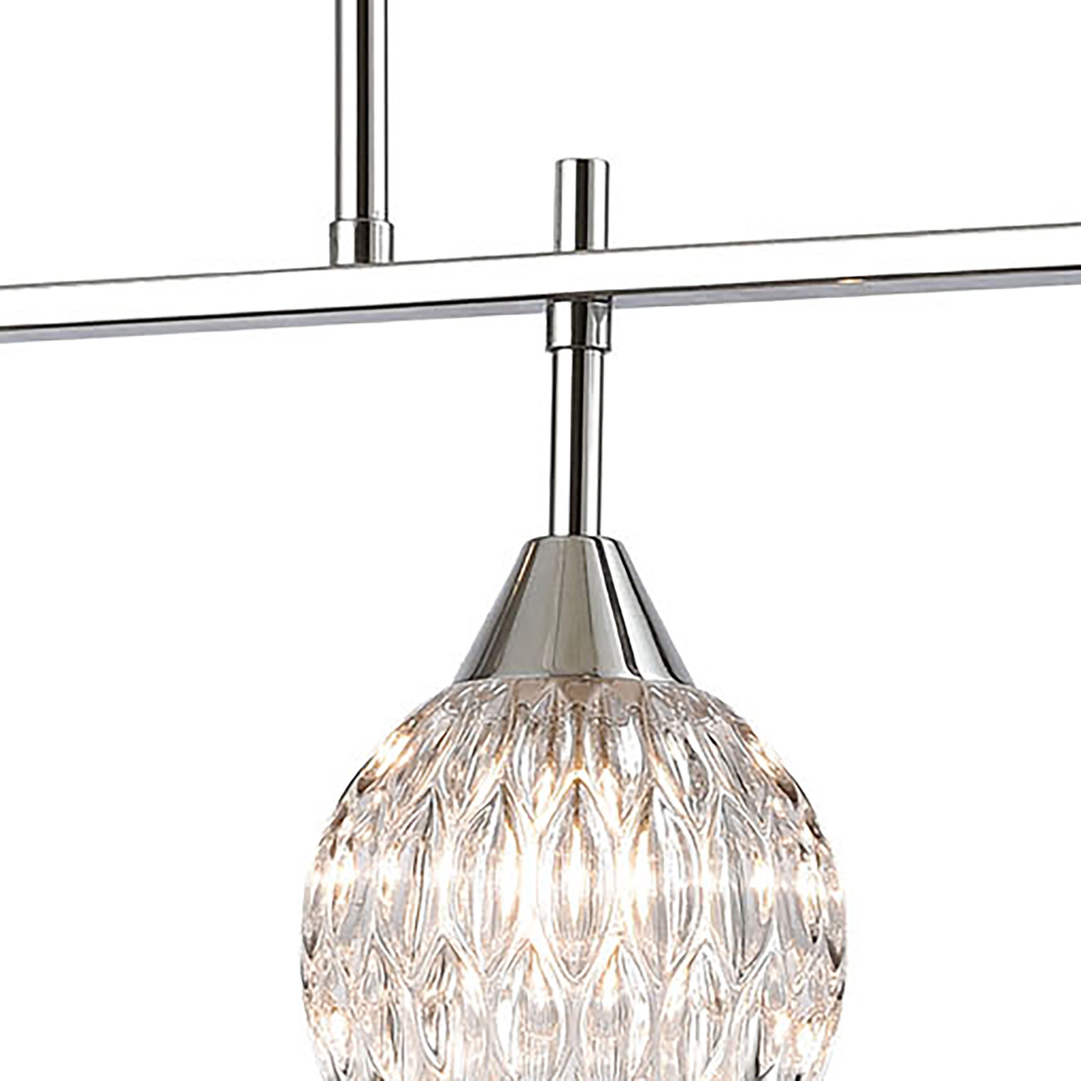 ELK Lighting 10825/4 Kersey 4-Light Island Light in Polished Chrome with Clear Crystal