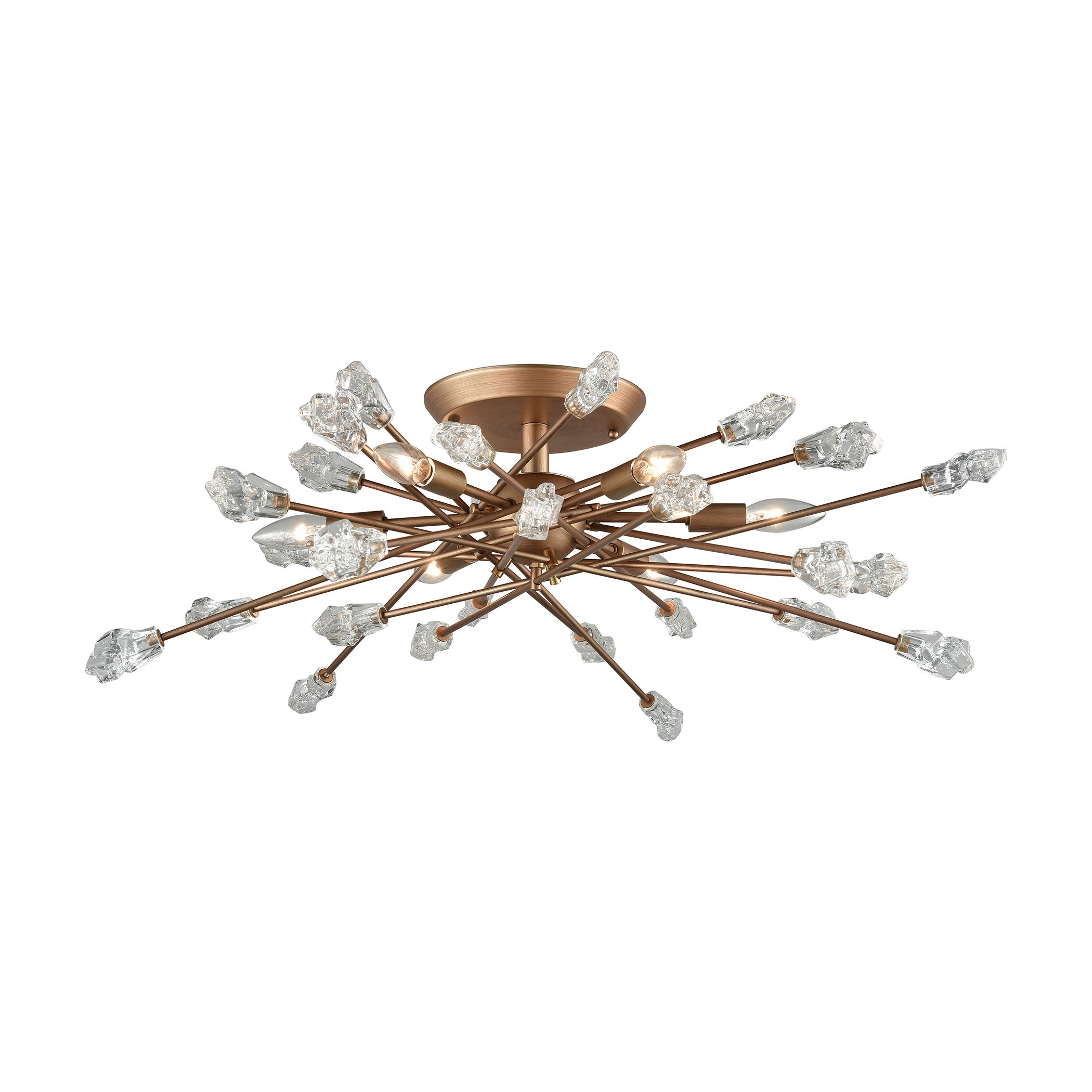 ELK Lighting 11112/6 Serendipity 6-Light Semi Flush in Matte Gold with Clear Bubble Glass