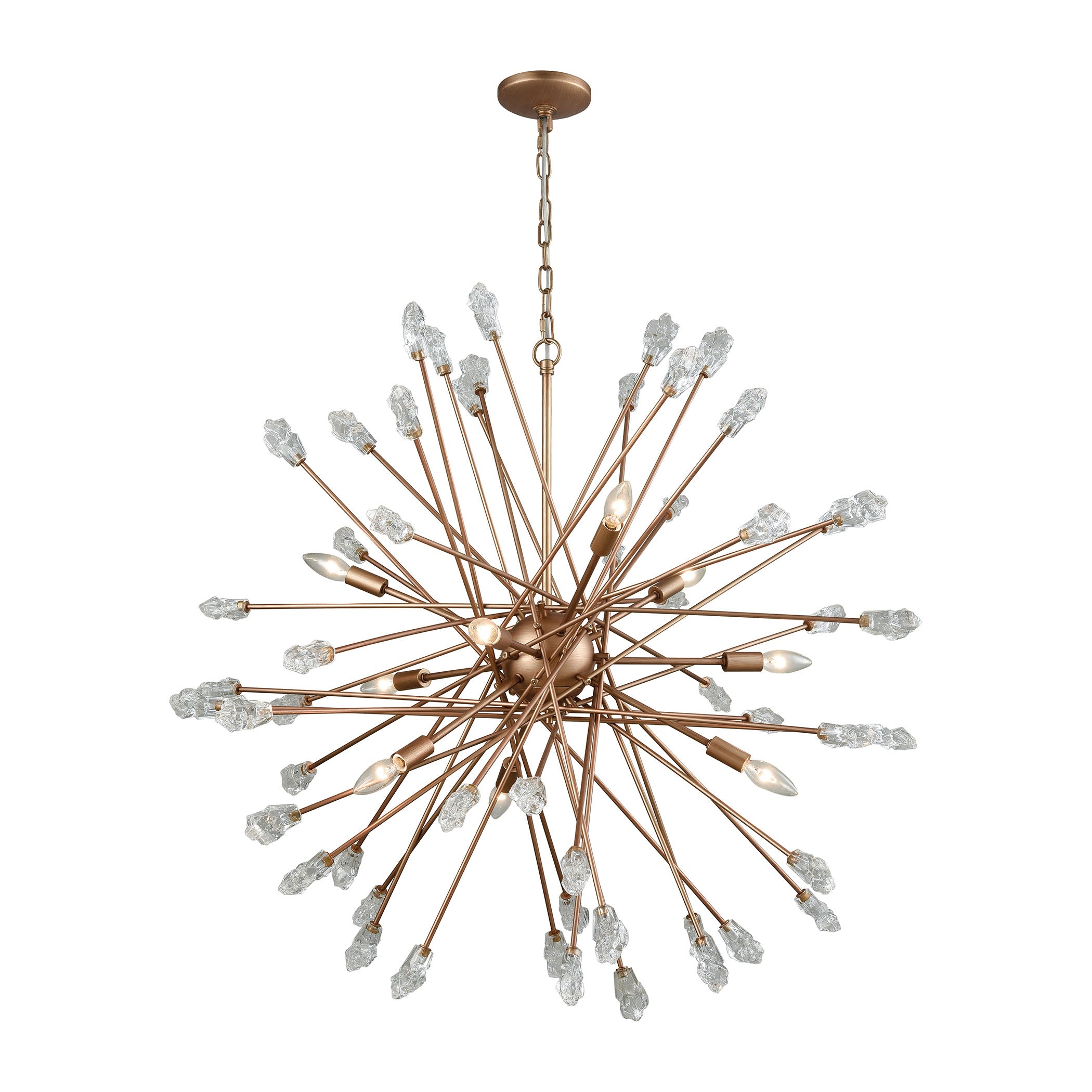 ELK Lighting 11114/9 Serendipity 9-Light Chandelier in Matte Gold with Clear Bubble Glass