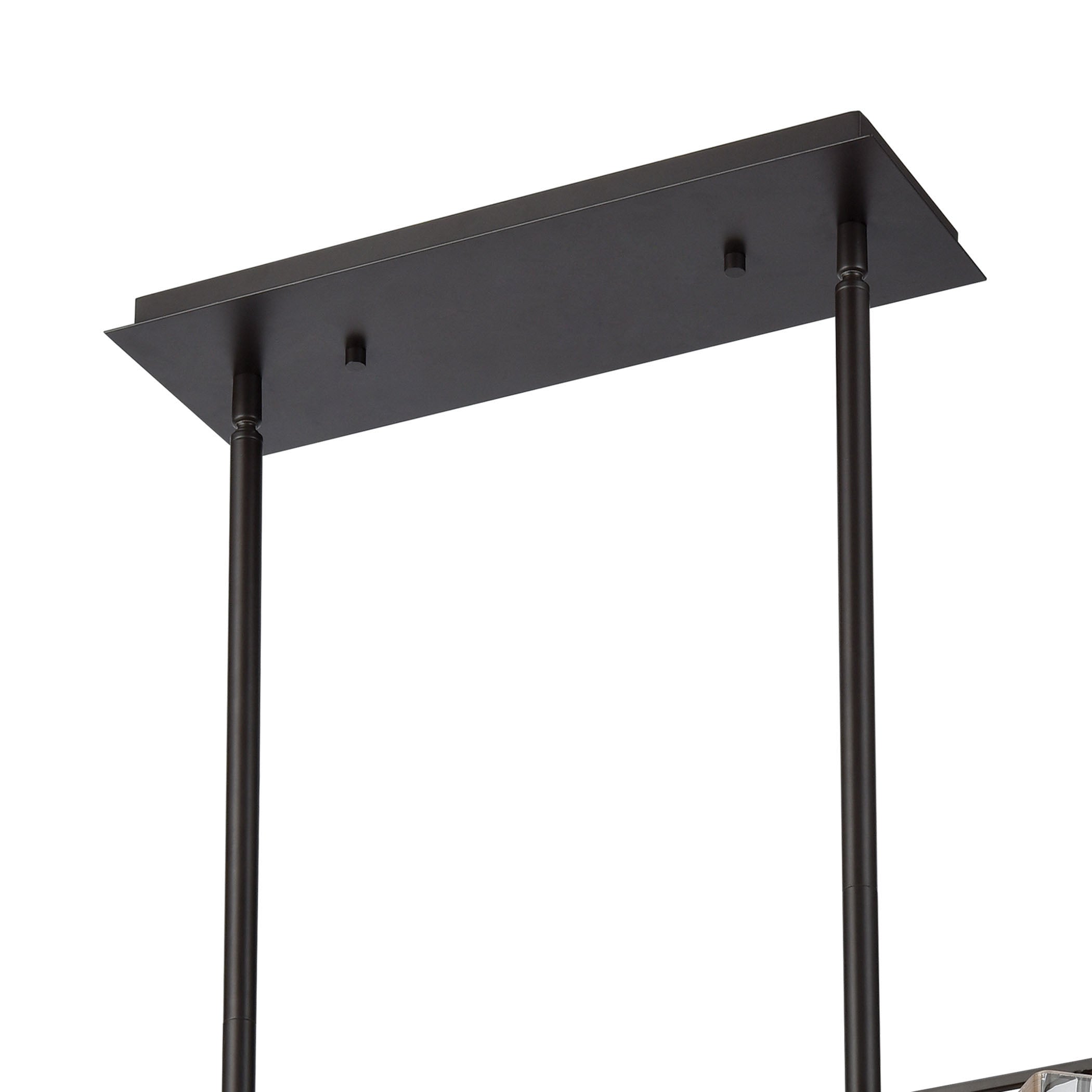 ELK Lighting 11163/6 Cubic Glass 6-Light Linear Chandelier in Oil Rubbed Bronze with Clear Glass Square Tubes