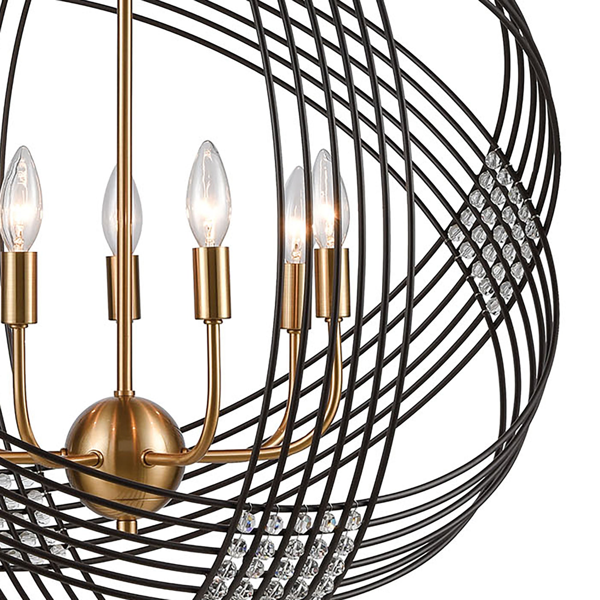 ELK Lighting 11194/7 Concentric 7-Light Chandelier in Oil Rubbed Bronze with Clear Crystal Beads