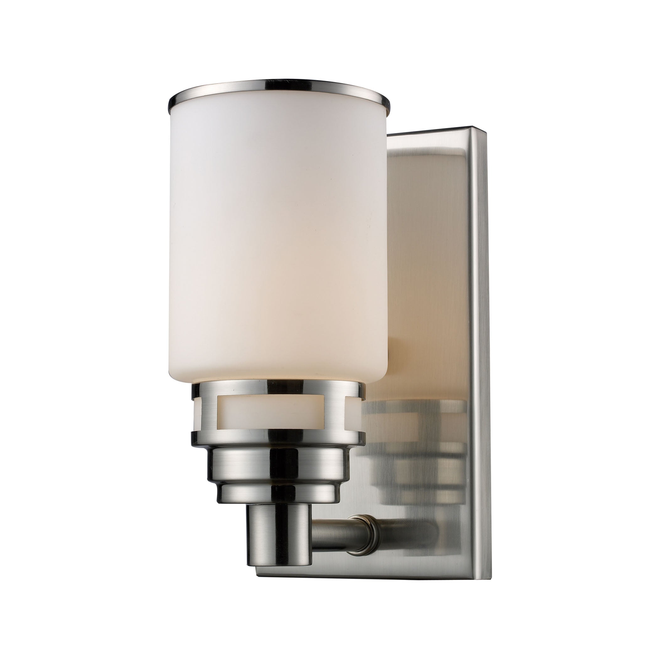 ELK Lighting 11264/1 Bryant 1-Light Vanity Lamp in Satin Nickel with Opal White Glass