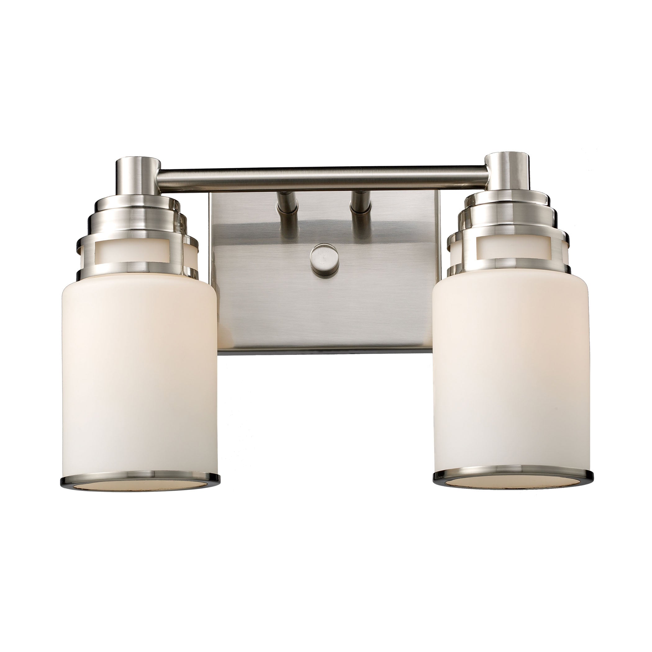 ELK Lighting 11265/2 Bryant 2-Light Vanity Lamp in Satin Nickel with Opal White Glass