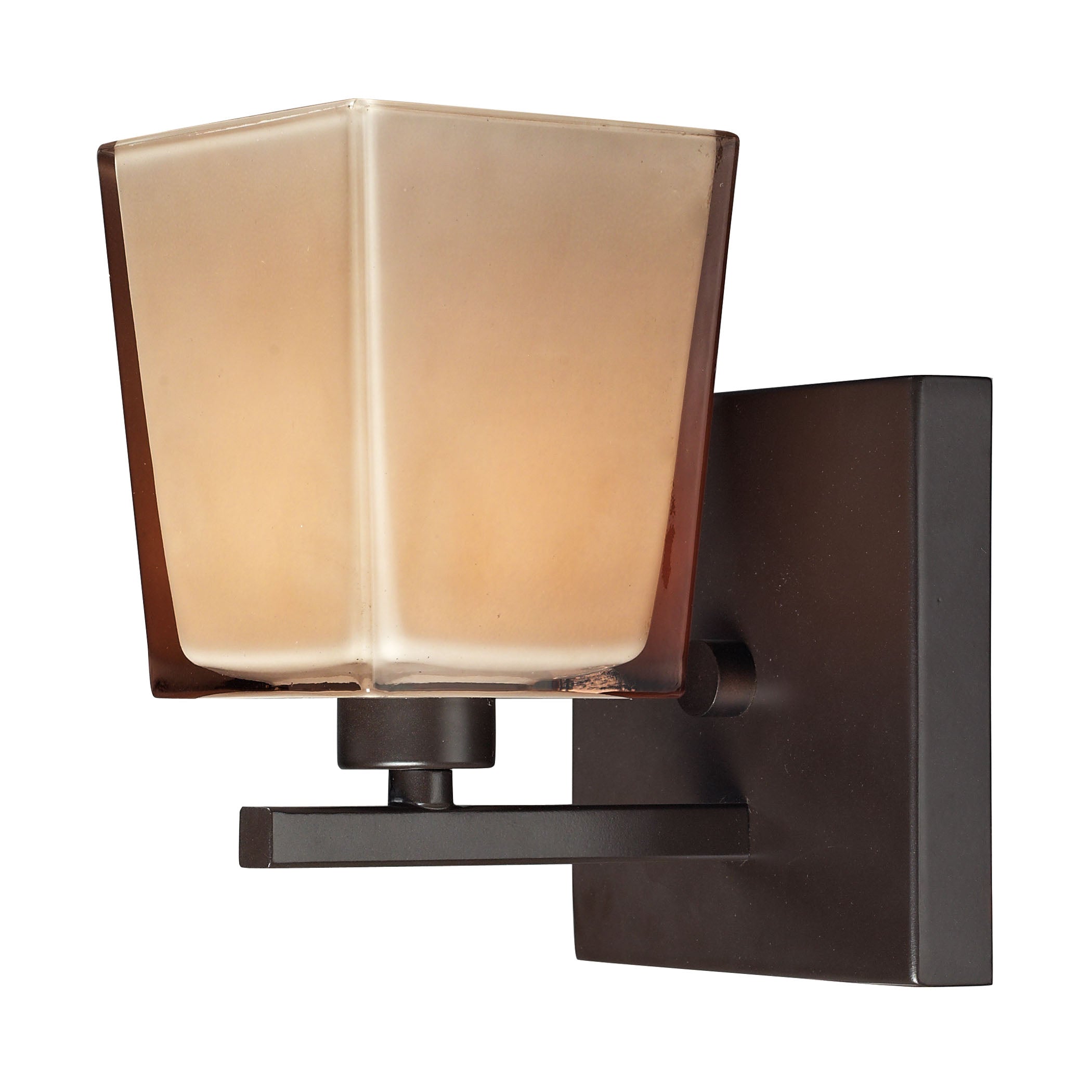 ELK Lighting 11436/1 Serenity 1-Light Vanity Lamp in Oiled Bronze with Amber Glass