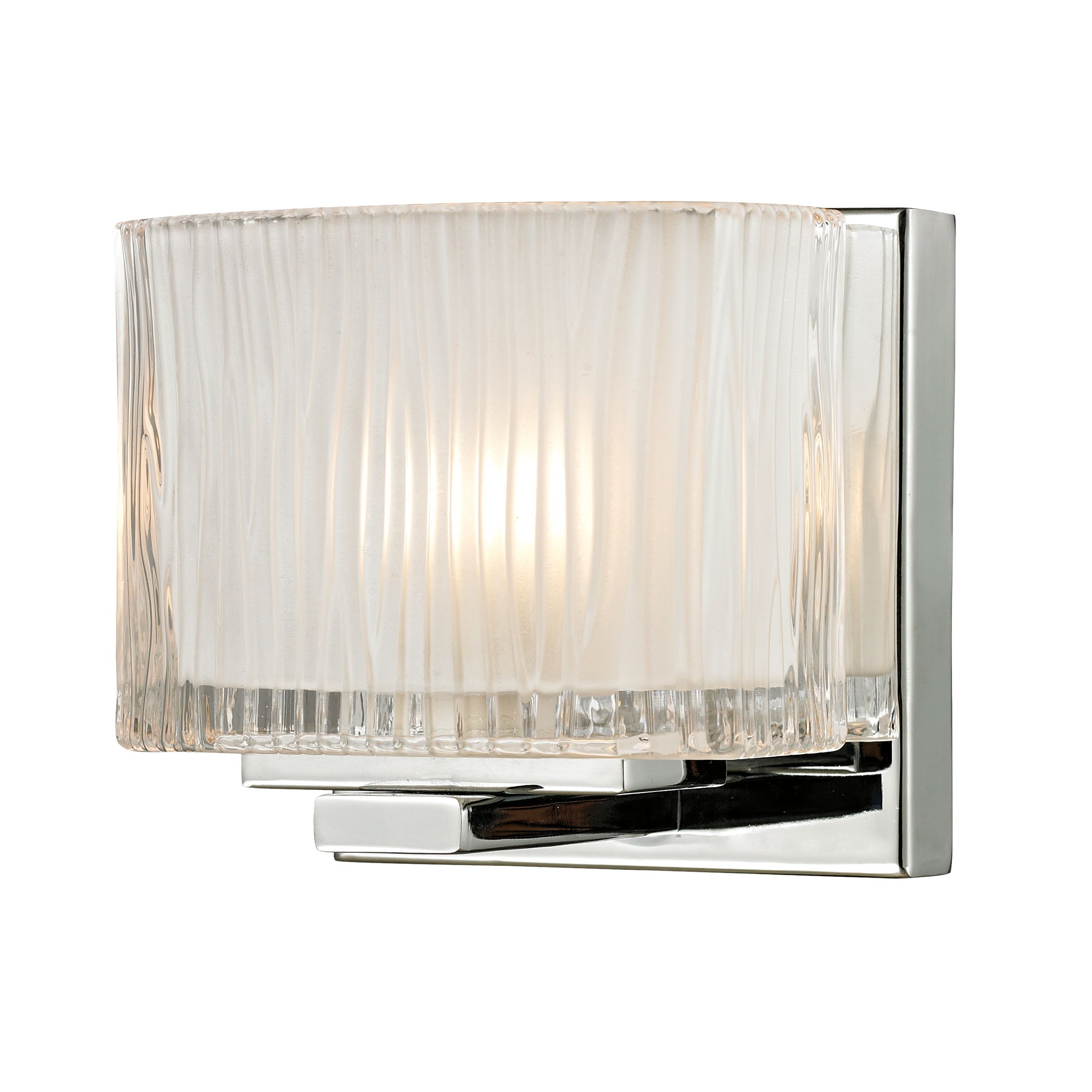 ELK Lighting 11620/1 Chiseled Glass 1-Light Vanity Sconce in Polished Chrome