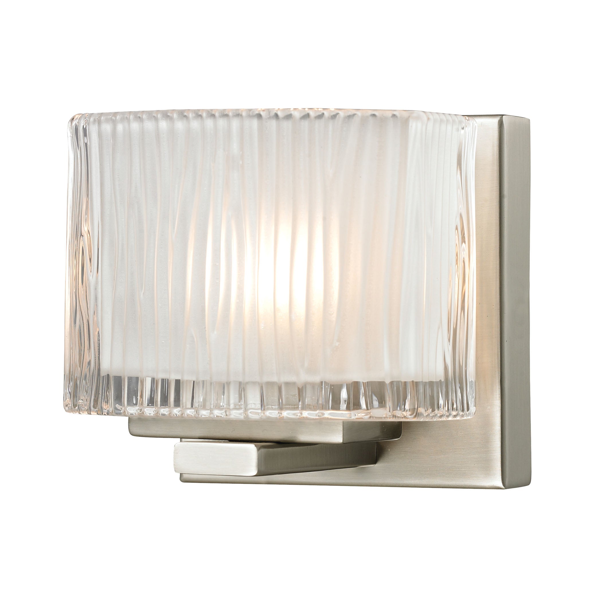ELK Lighting 11630/1 Chiseled Glass 1-Light Vanity Sconce in Brushed Nickel