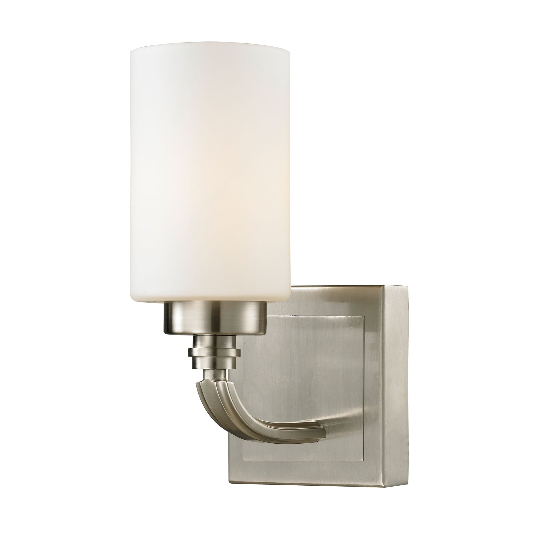 ELK Lighting 11660/1 Dawson 1-Light Vanity Lamp in Brushed Nickel with White Glass