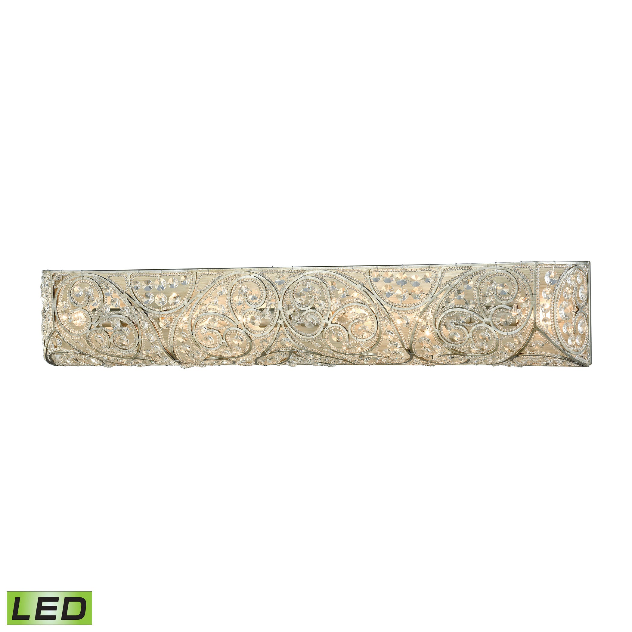 ELK Lighting 11699/6-LED Andalusia 6-Light Vanity Sconce in Aged Silver with Crystal and Beaded Glass - Includes LED Bulbs