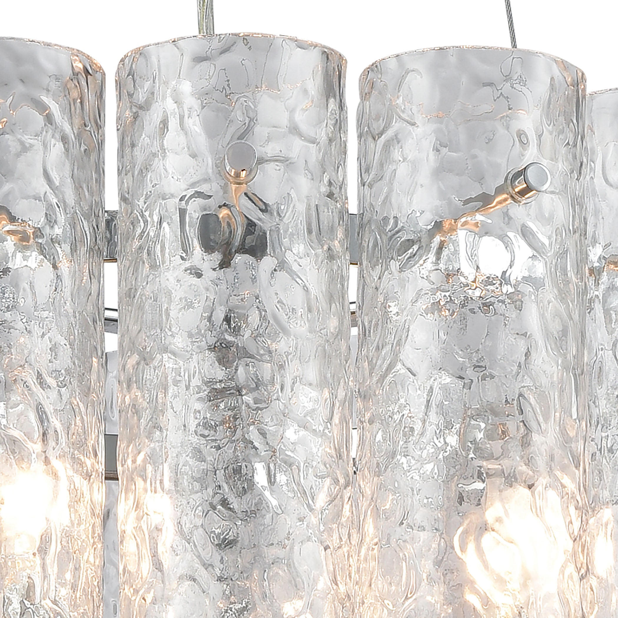 ELK Lighting 11912/4 Glass Symphony 4-Light Chandelier in Polished Chrome with Clear Textured Glass Cylinders