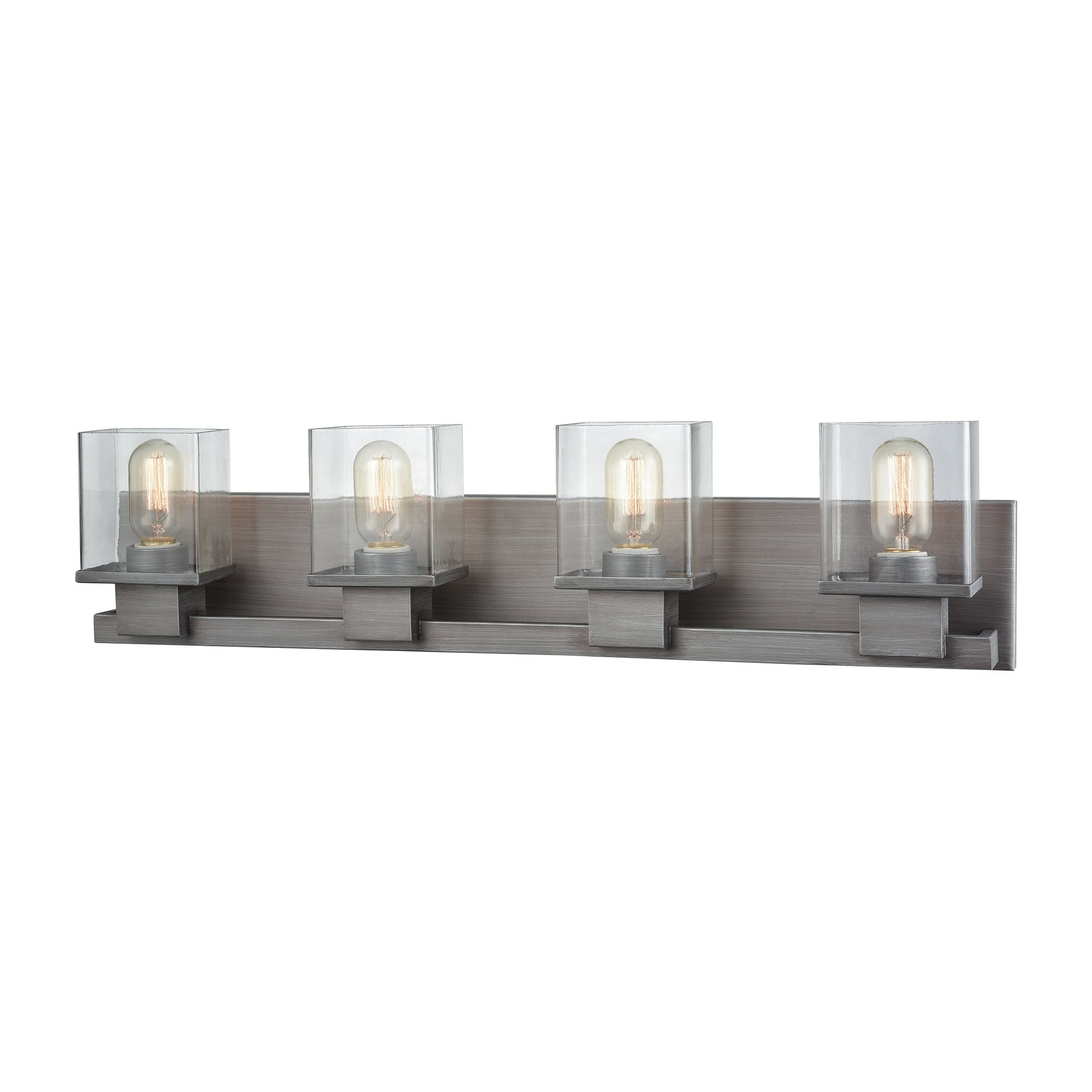 ELK Lighting 11943/4 Hotelier 4-Light Vanity Sconce in Weathered Zinc with Clear Glass