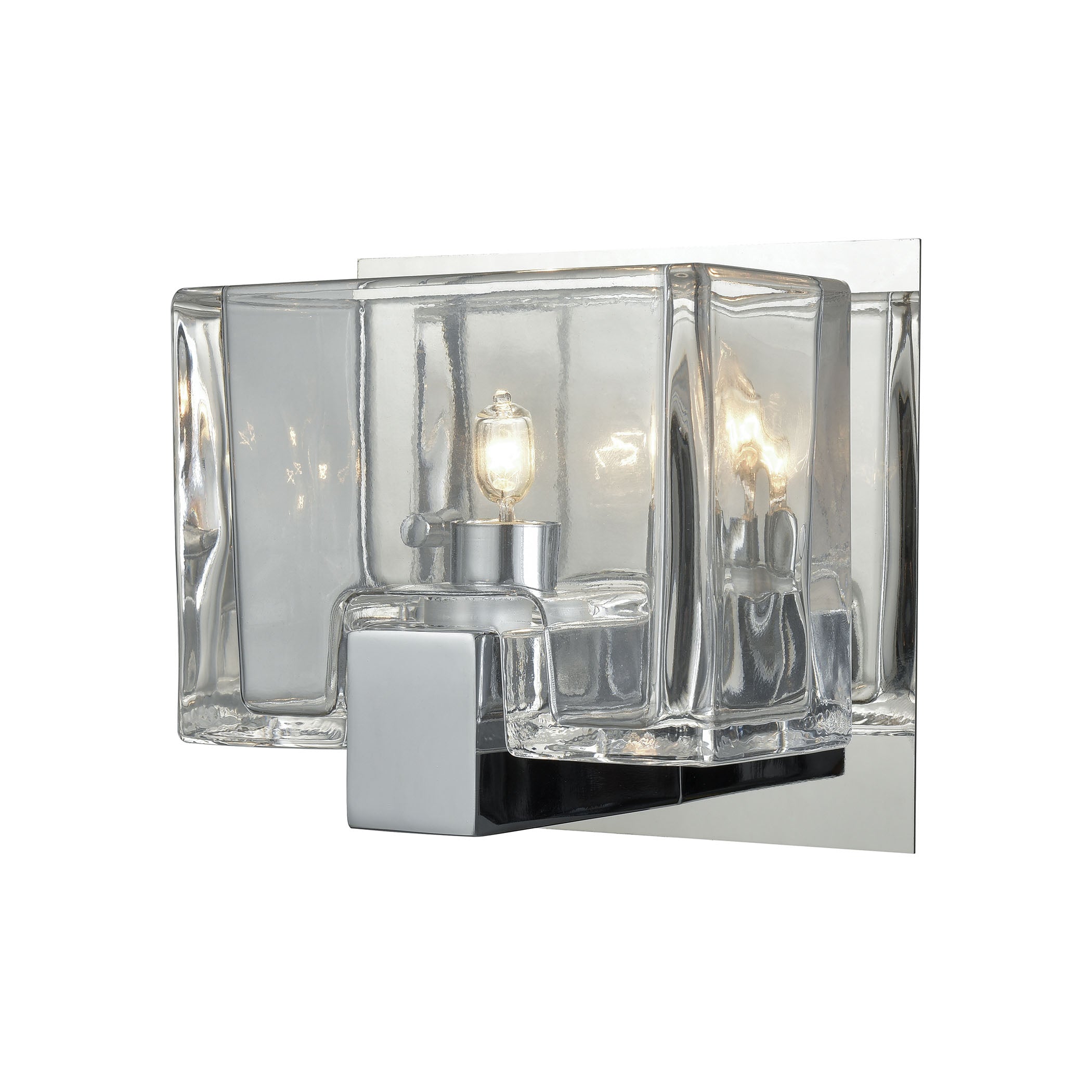 ELK Lighting 11960/1 Ridgecrest 1-Light Vanity Sconce in Polished Chrome with Clear Cast Glass