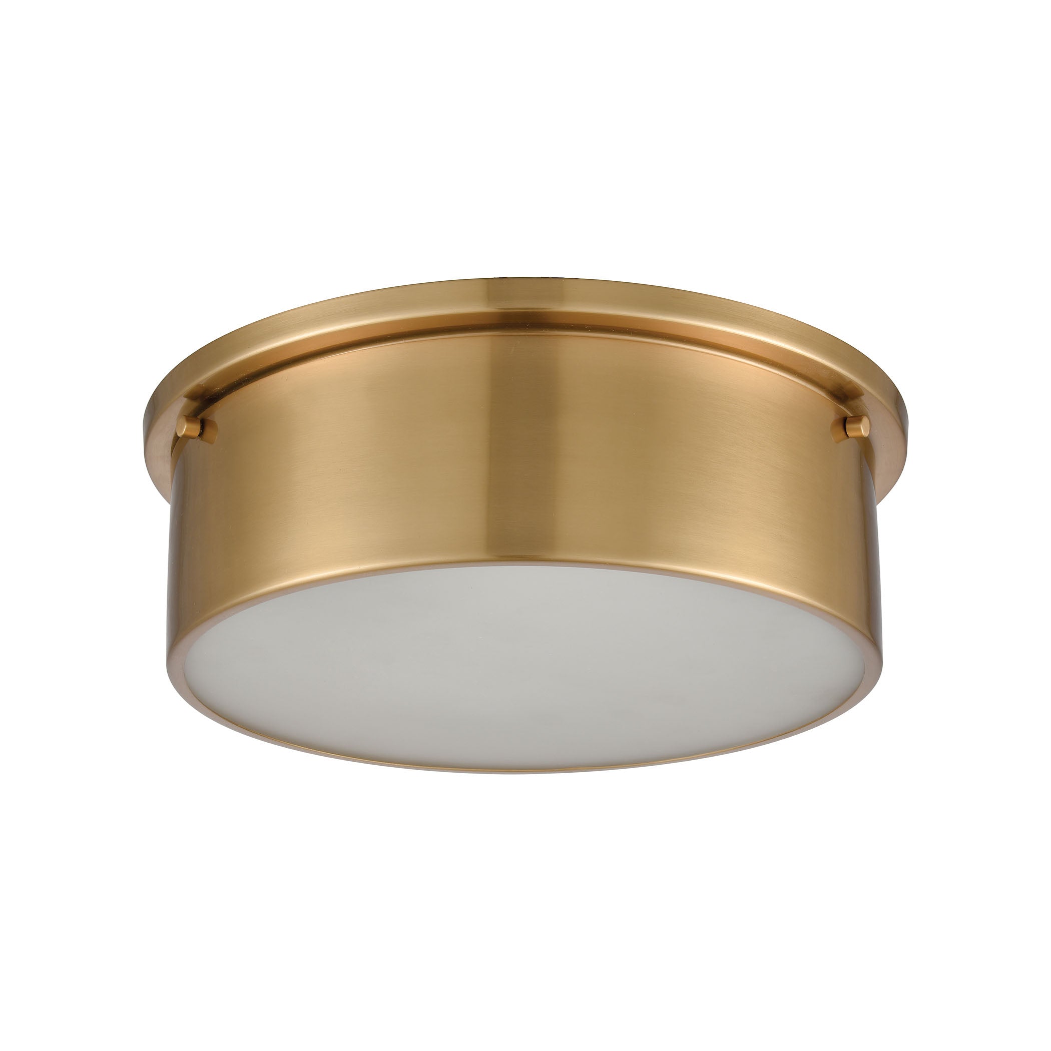 ELK Lighting 12121/3 3-Light Flush Mount in Satin Brass with Frosted Glass