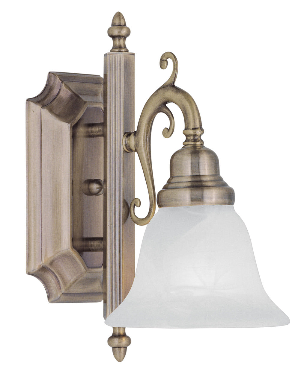 LIVEX Lighting 1281-01 French Regency Bath Light in Antique Brass (1 Light)