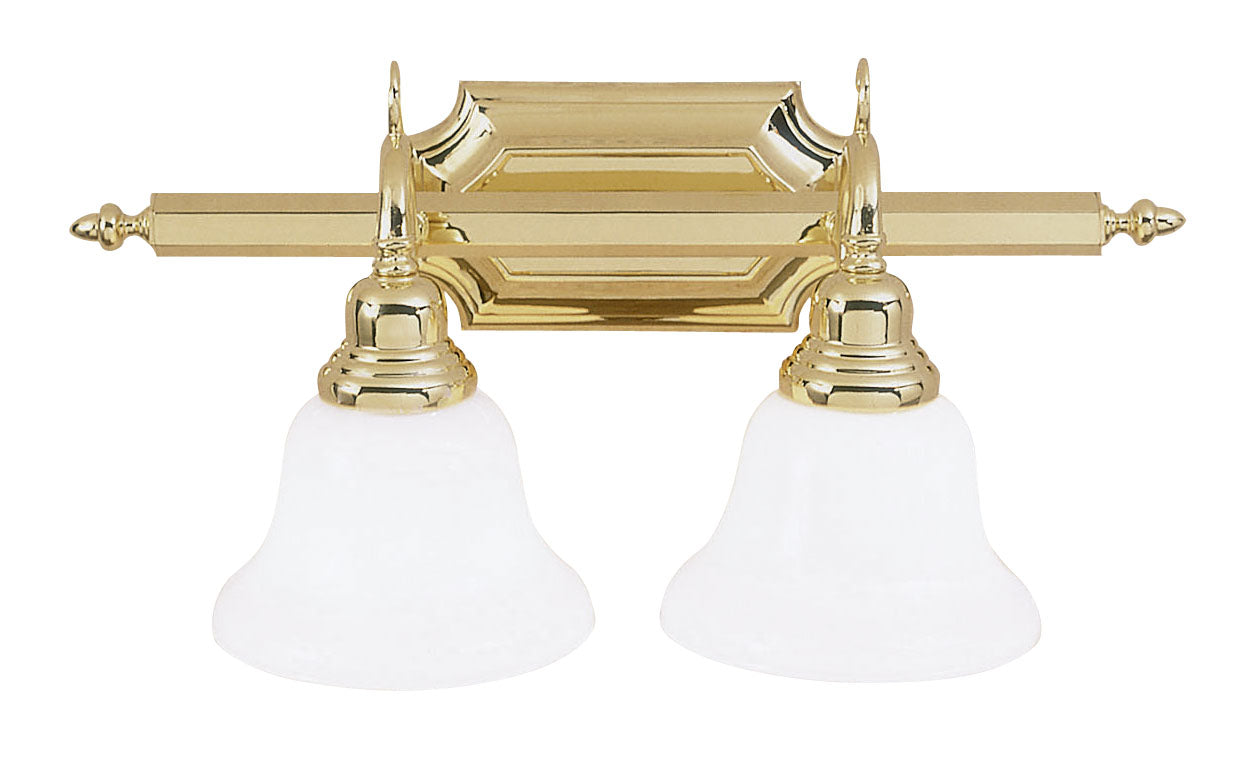 LIVEX Lighting 1282-02 French Regency Bath Light in Polished Brass (2 Light)
