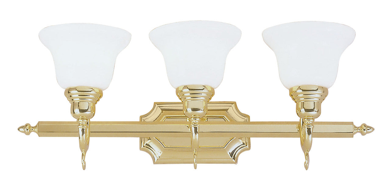 LIVEX Lighting 1283-02 French Regency Bath Light in Polished Brass (3 Light)