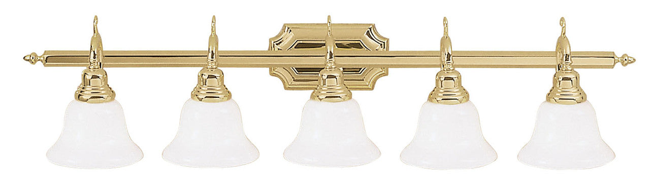 LIVEX Lighting 1285-02 French Regency Bath Light in Polished Brass (5 Light)
